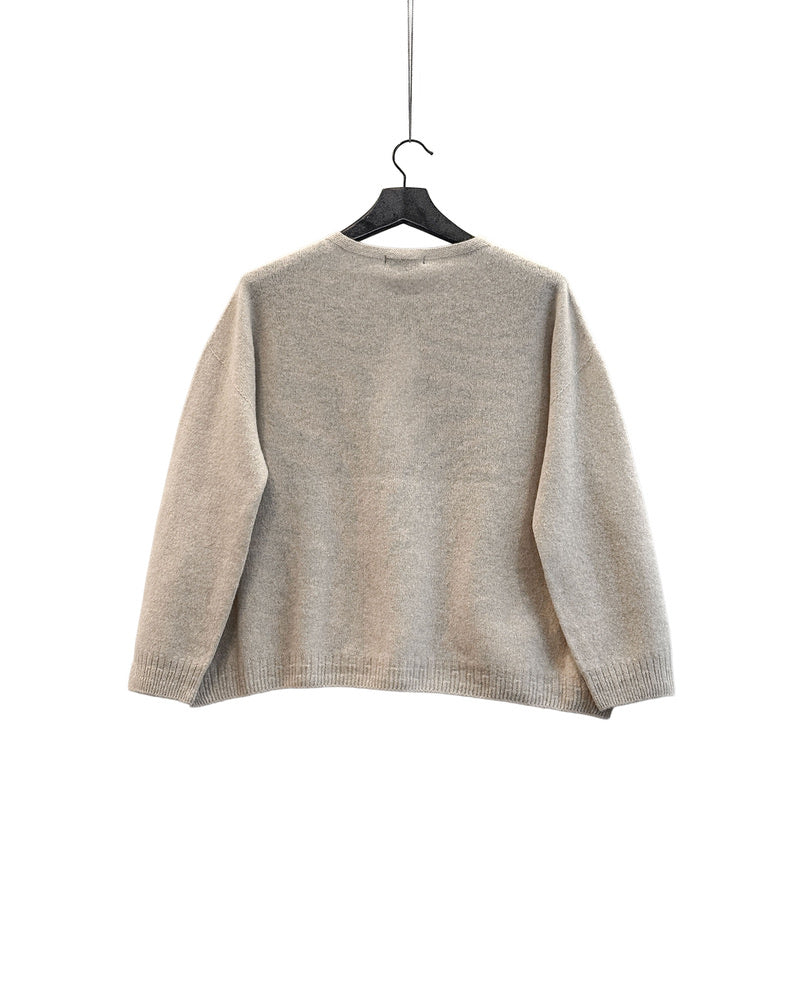 Fine wool patterned panel switch square shape pullover