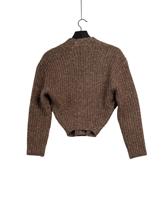Split hem ribbed cardigan