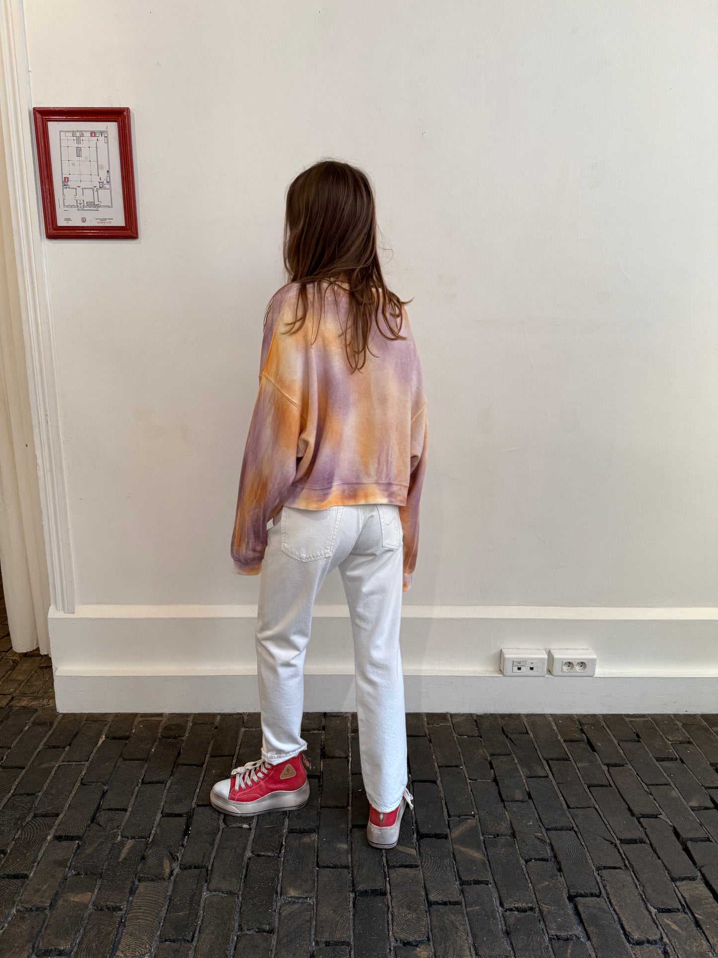 I don`t care cropped crewneck