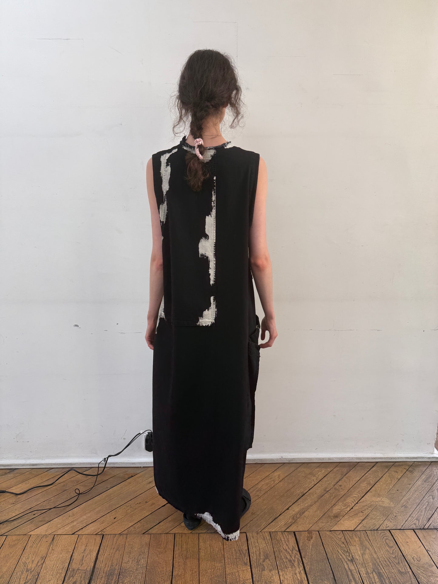 O-patched pk long dress