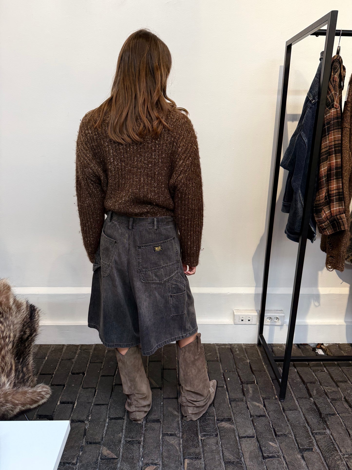 Split hem ribbed cardigan