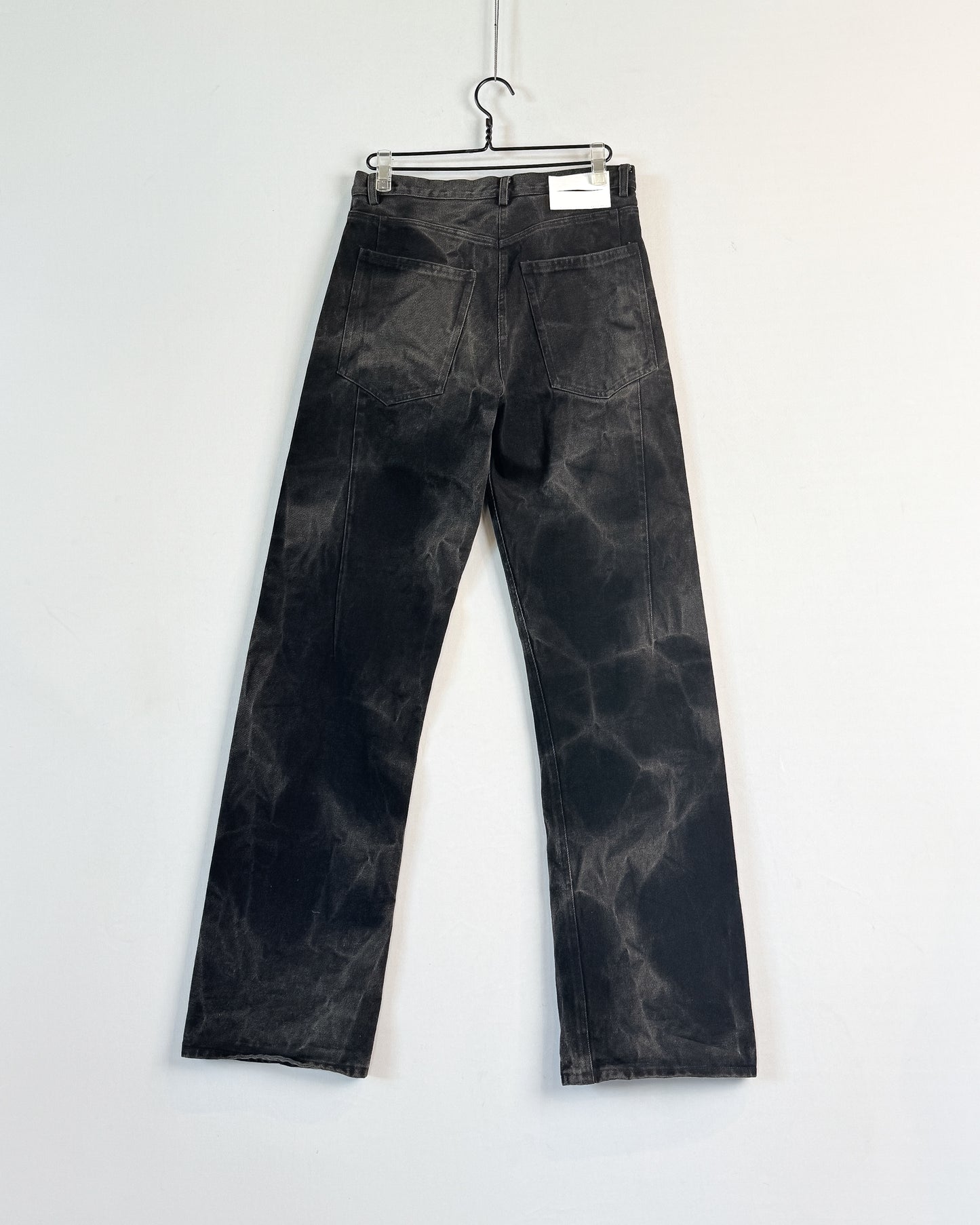 Straight batik wash denim pants