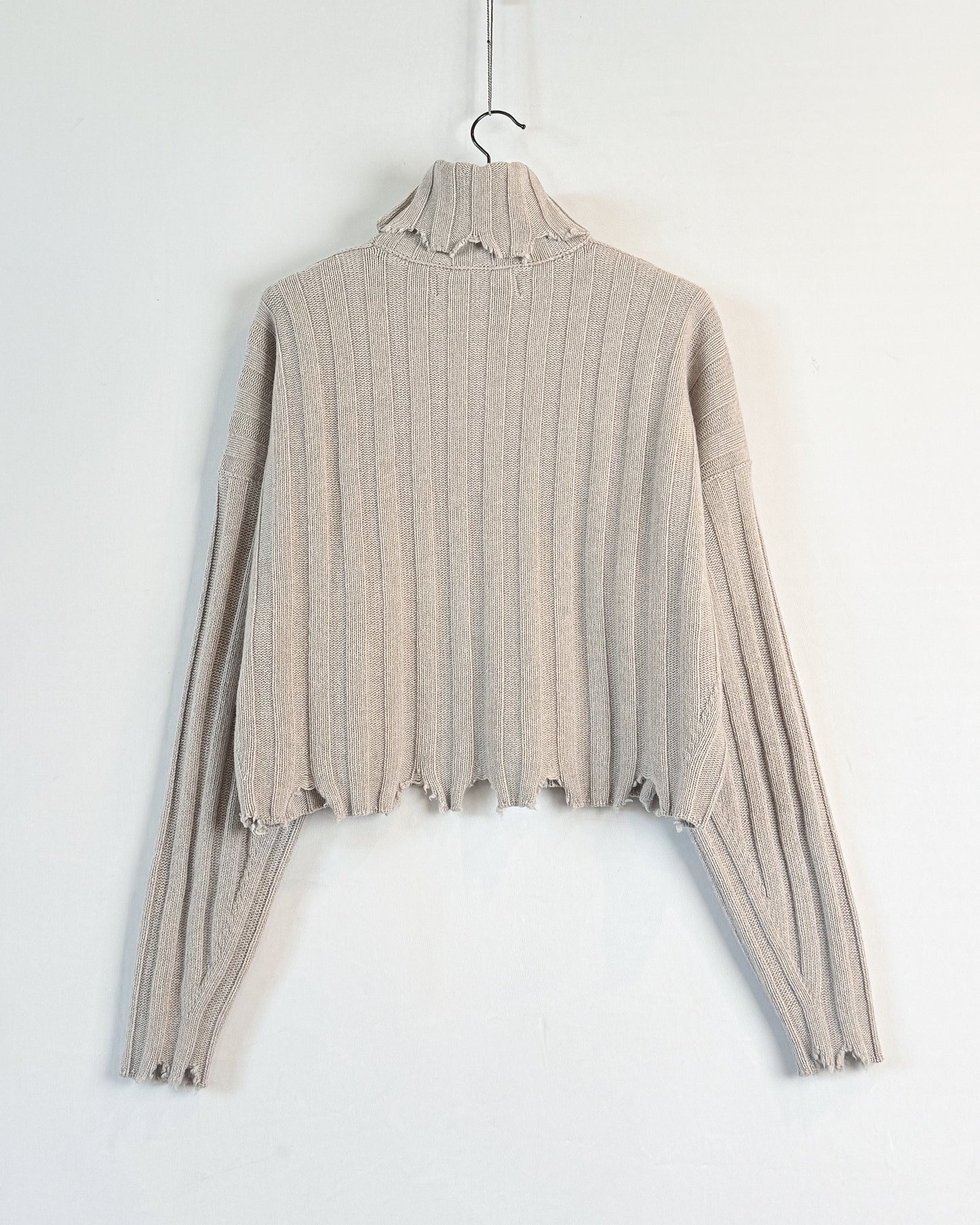 Eco-cashmere ribbed turtleneck sweater