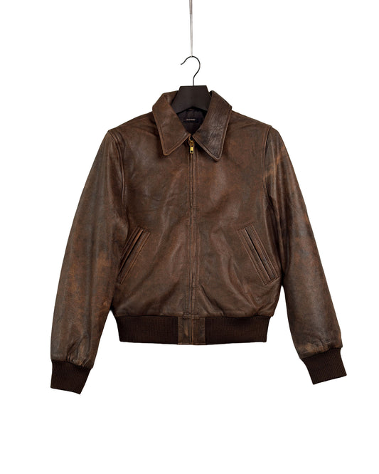 Boyfriend leather bomber