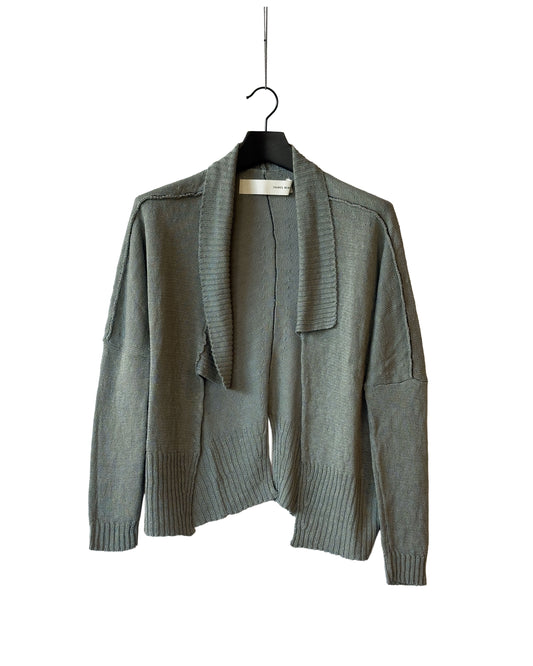 Linen knitted open cardigan