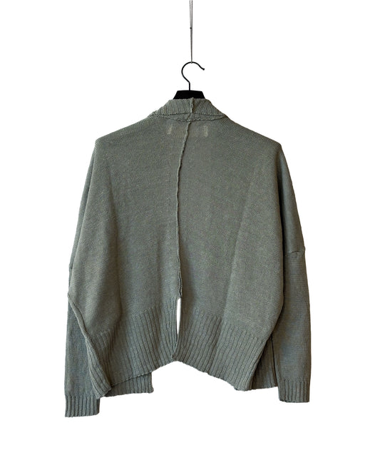 Linen knitted open cardigan