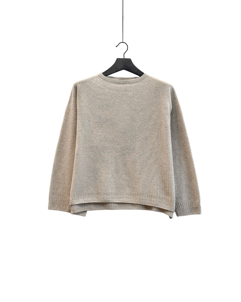 Fine wool patterned panel switch square shape pullover