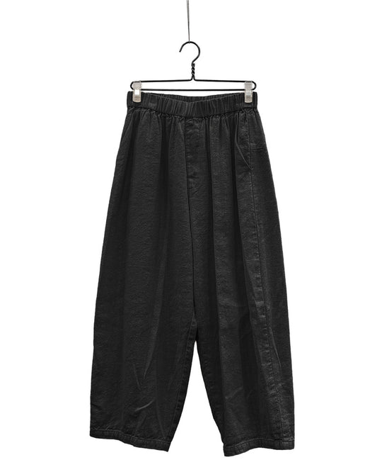 Natural brushed linen cotton twill relaxed pants