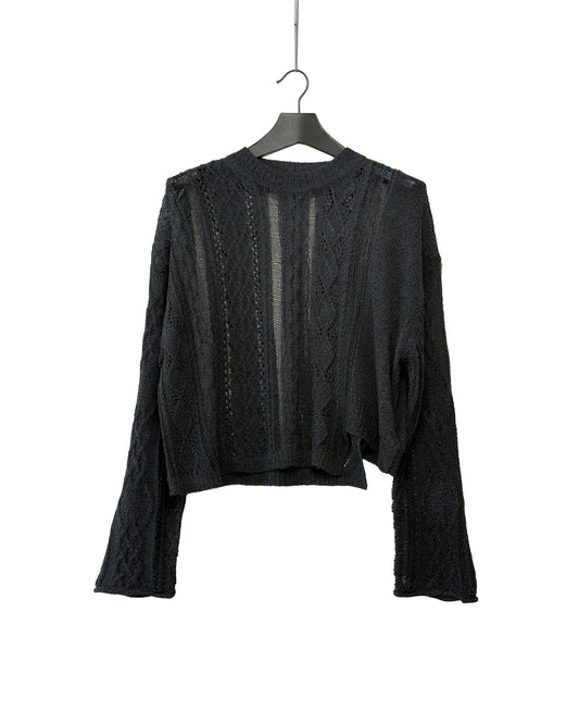 Cable long sleeve pullover