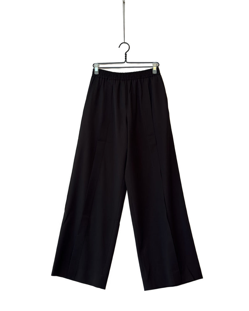 Slim fit light wool pants with single suspender