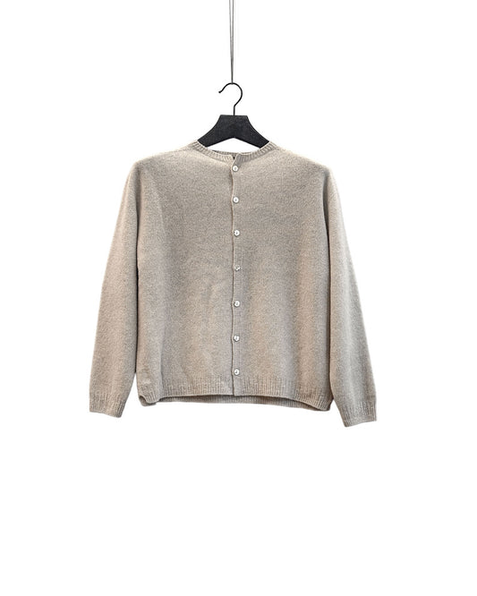 Fine wool crewneck cardigan