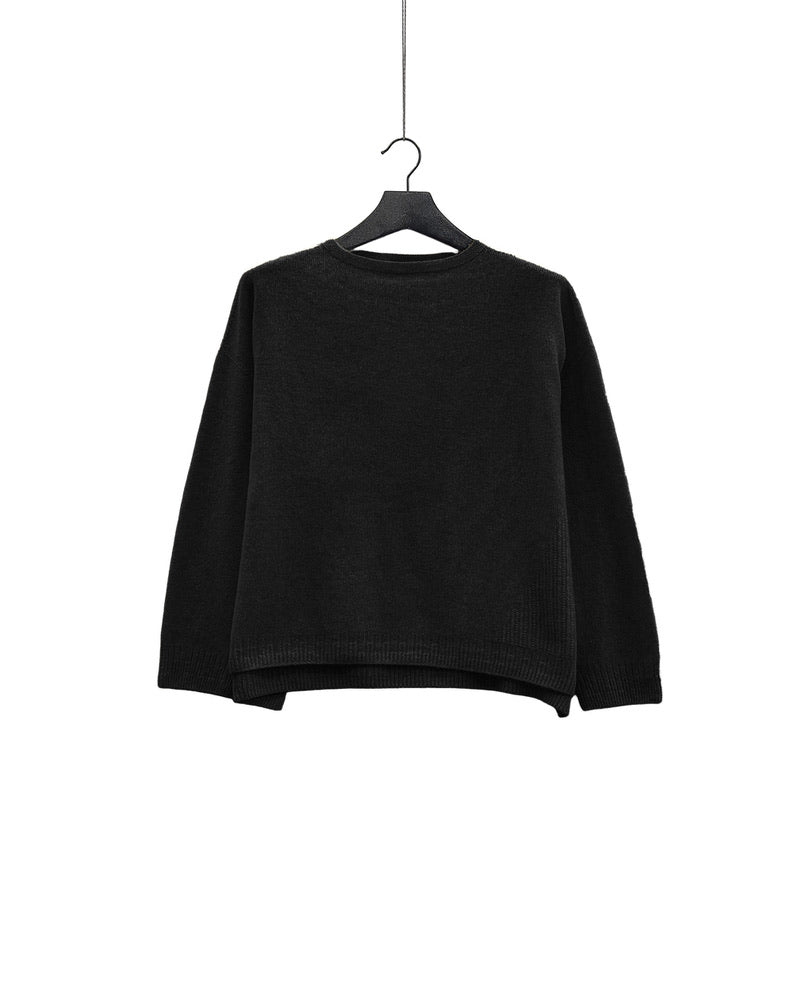 Fine wool patterned panel switch square shape pullover