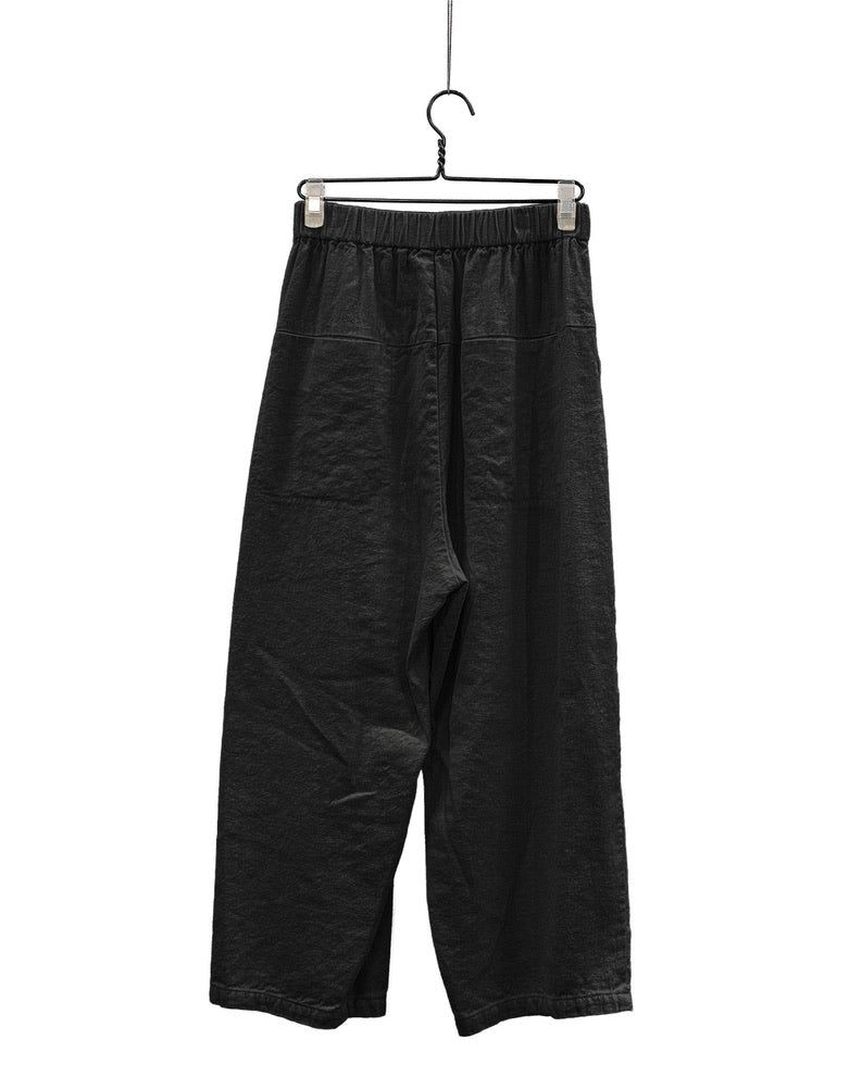 Natural brushed linen cotton twill relaxed pants