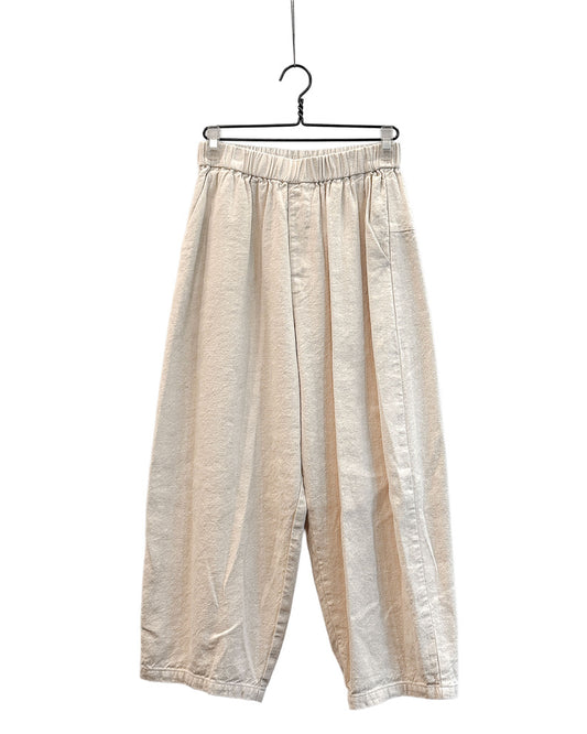 Natural brushed linen cotton twill relaxed pants