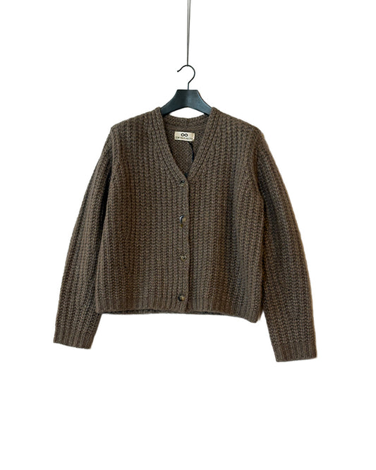 Fluffy ribbed cardigan
