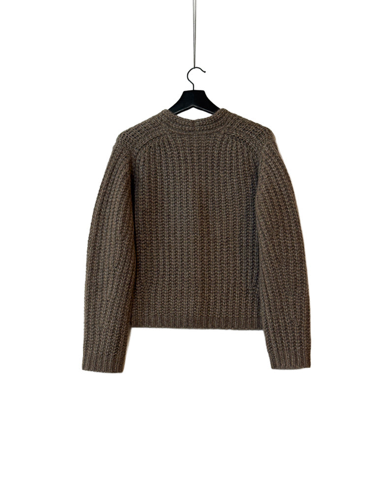 Fluffy ribbed cardigan