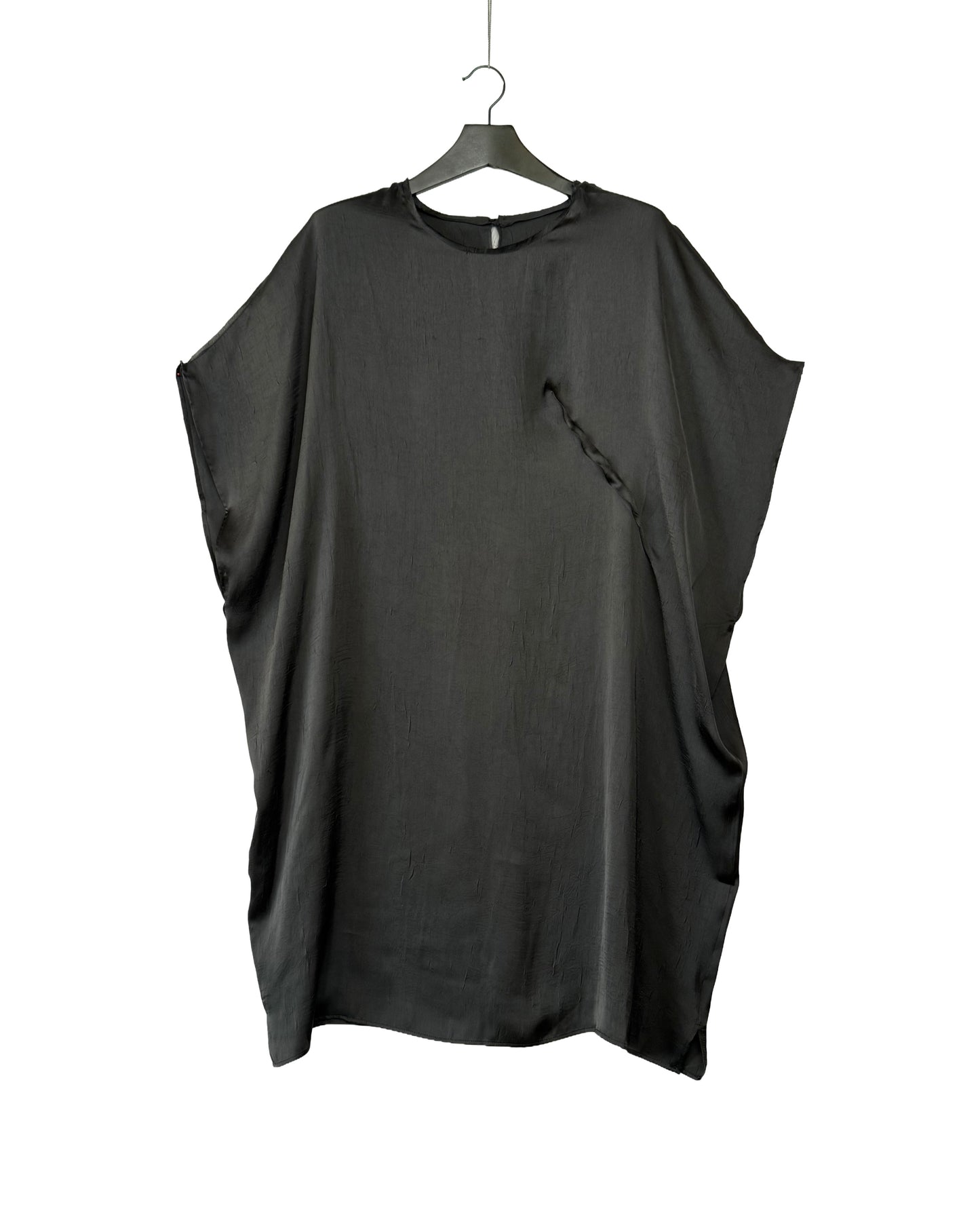 Satin crew-neck dress