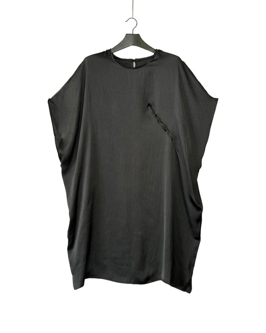 Satin crew-neck dress