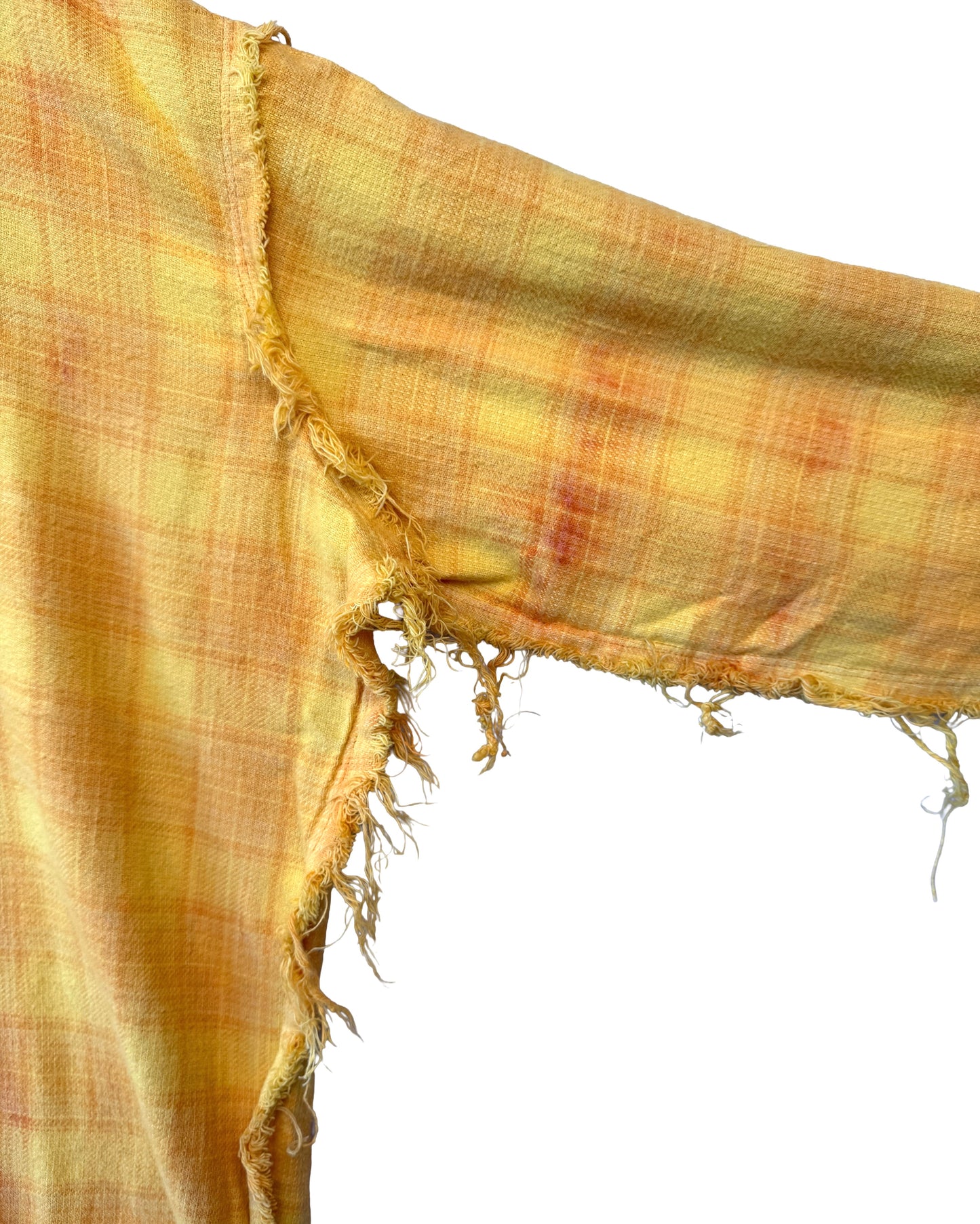 Shredded seam drop neck shirt