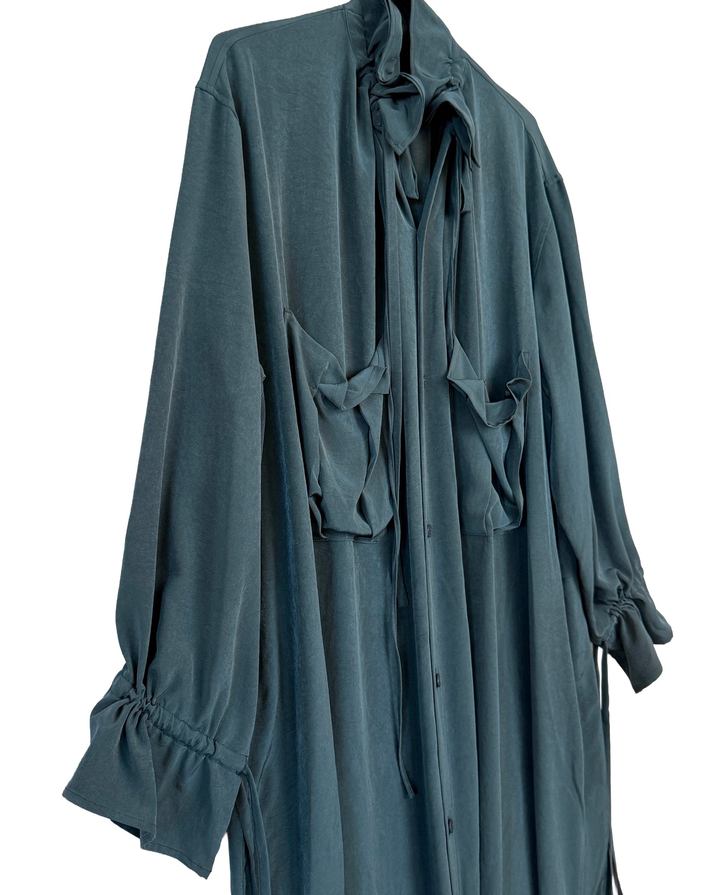 KO-gather collar dress