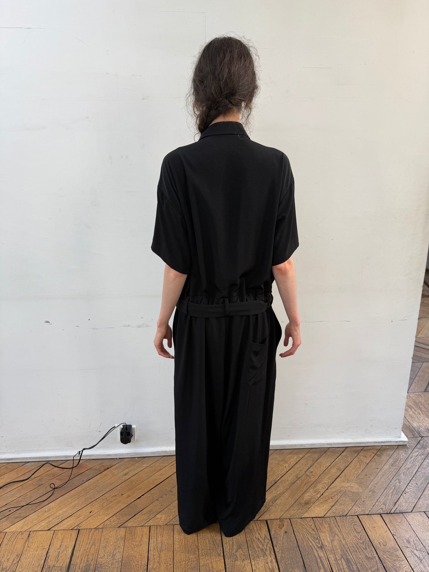 N-right side gathered dress