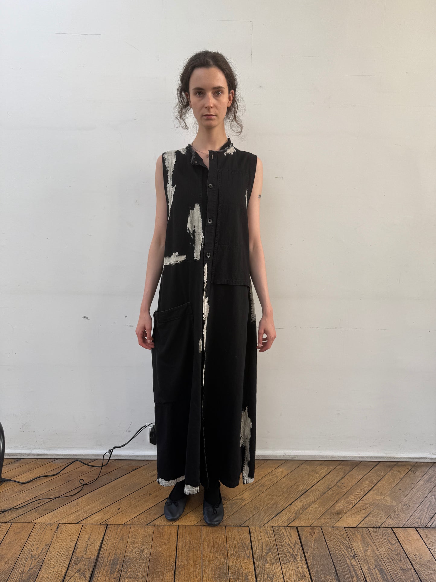 O-patched pk long dress