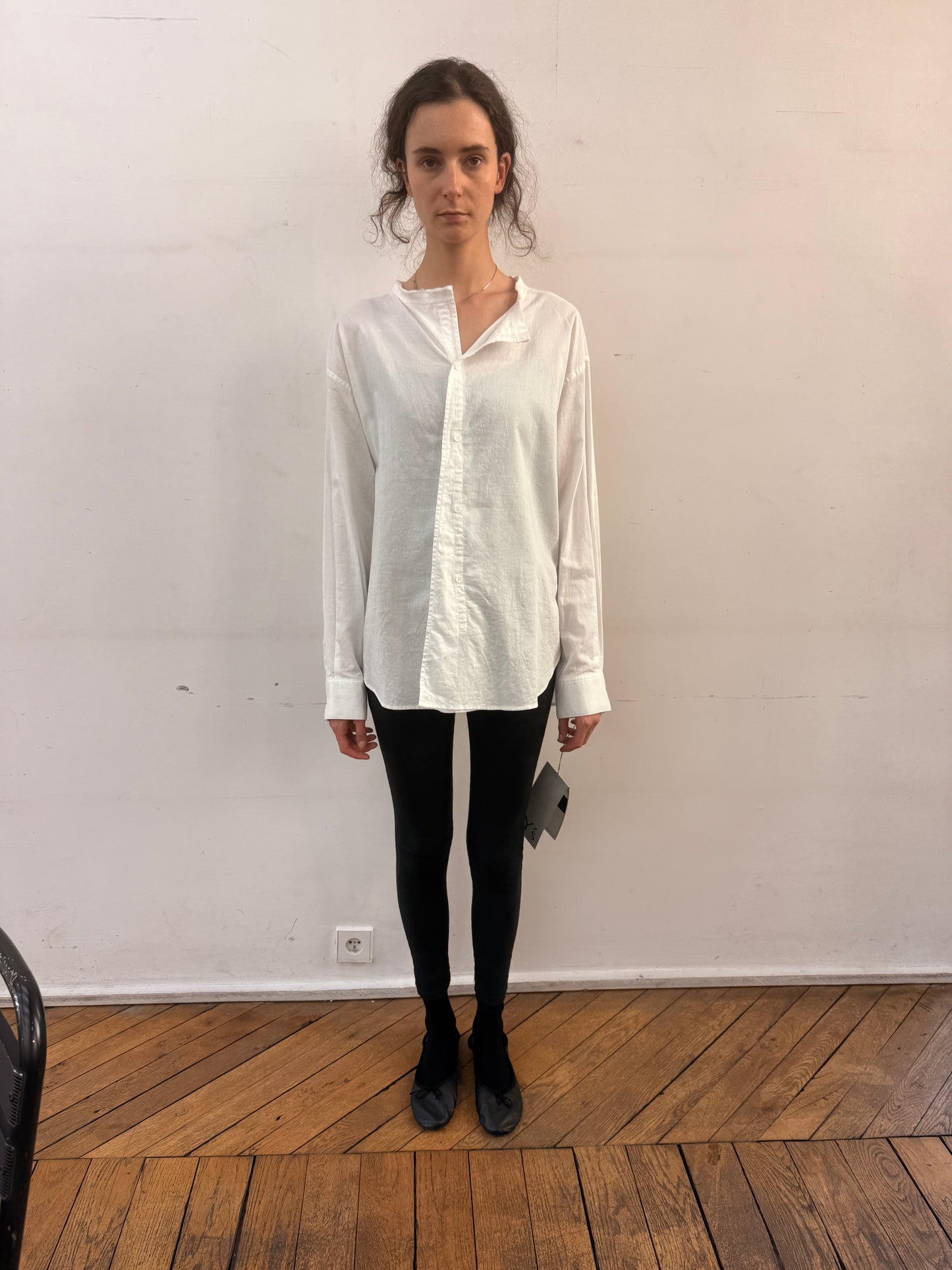 U-fringe colar blouse