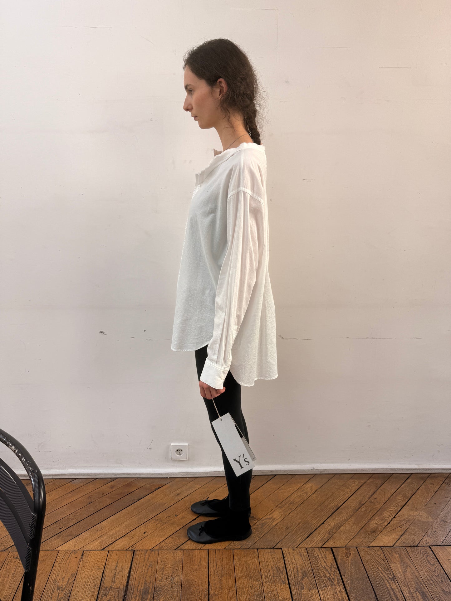 U-fringe colar blouse