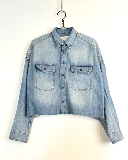 Cropped denim shirt