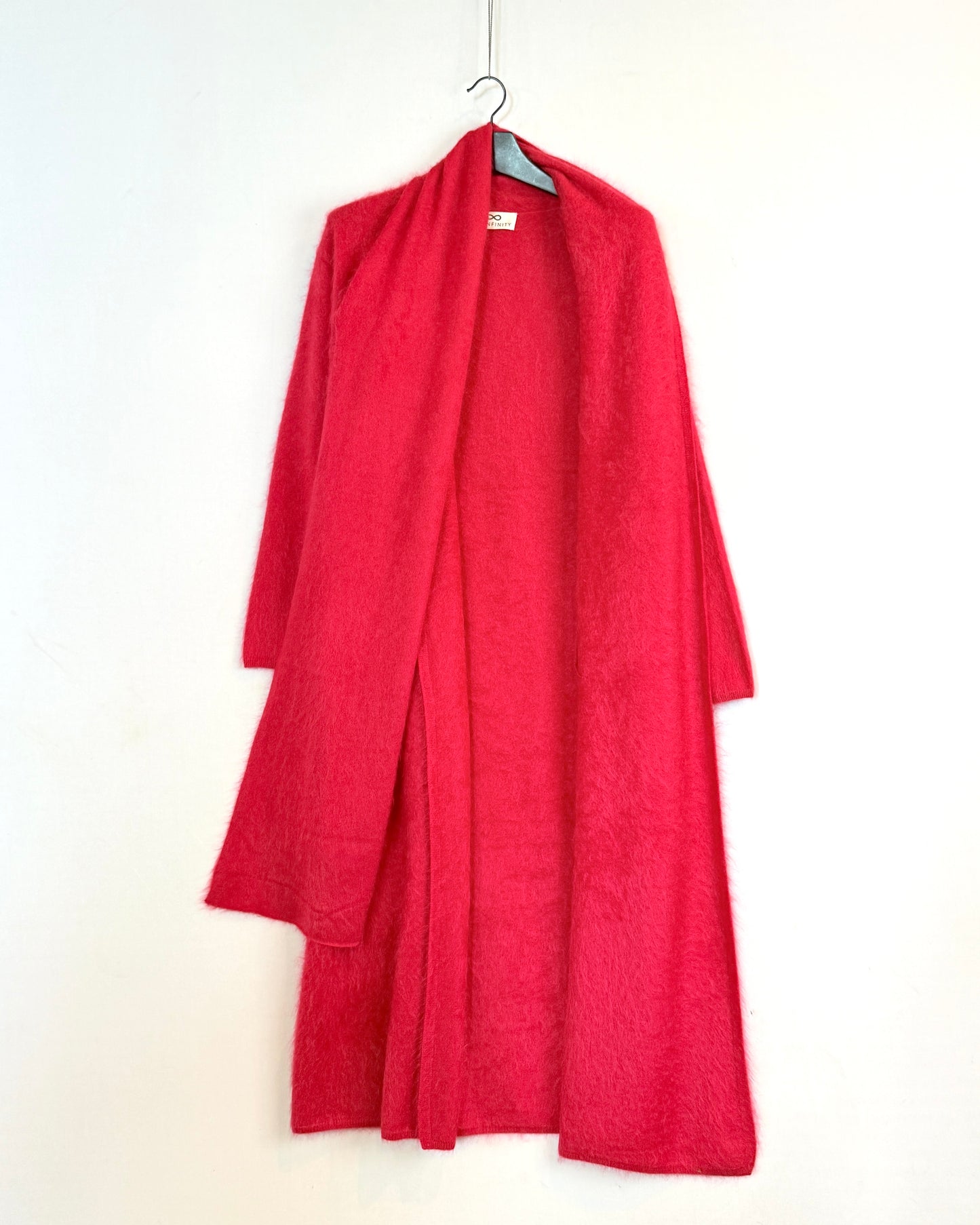 Furry maxi scarf coat