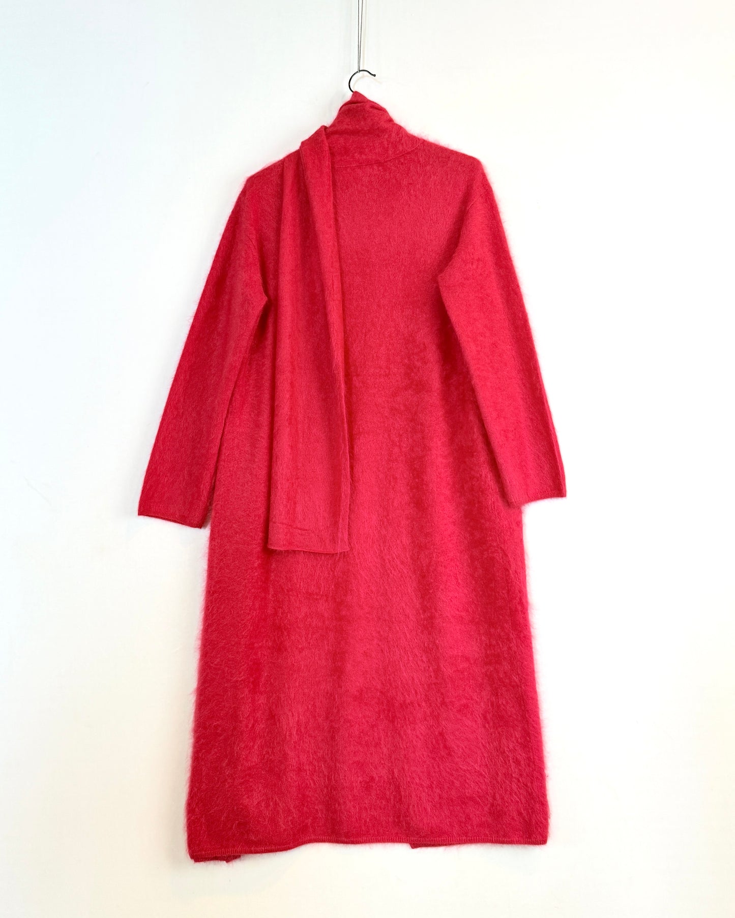 Furry maxi scarf coat