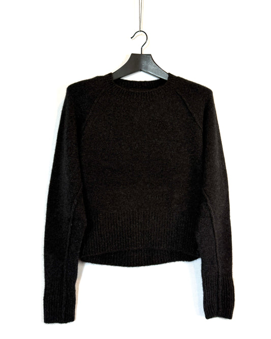 Stretch cashmere round neck sweater