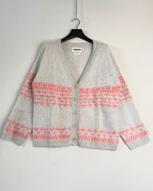 Brushed surf fairisle cardigan