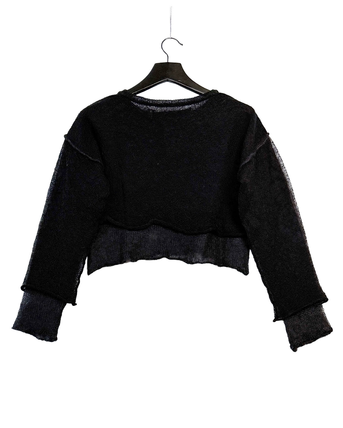 Cropped wool-mohair blend sweater