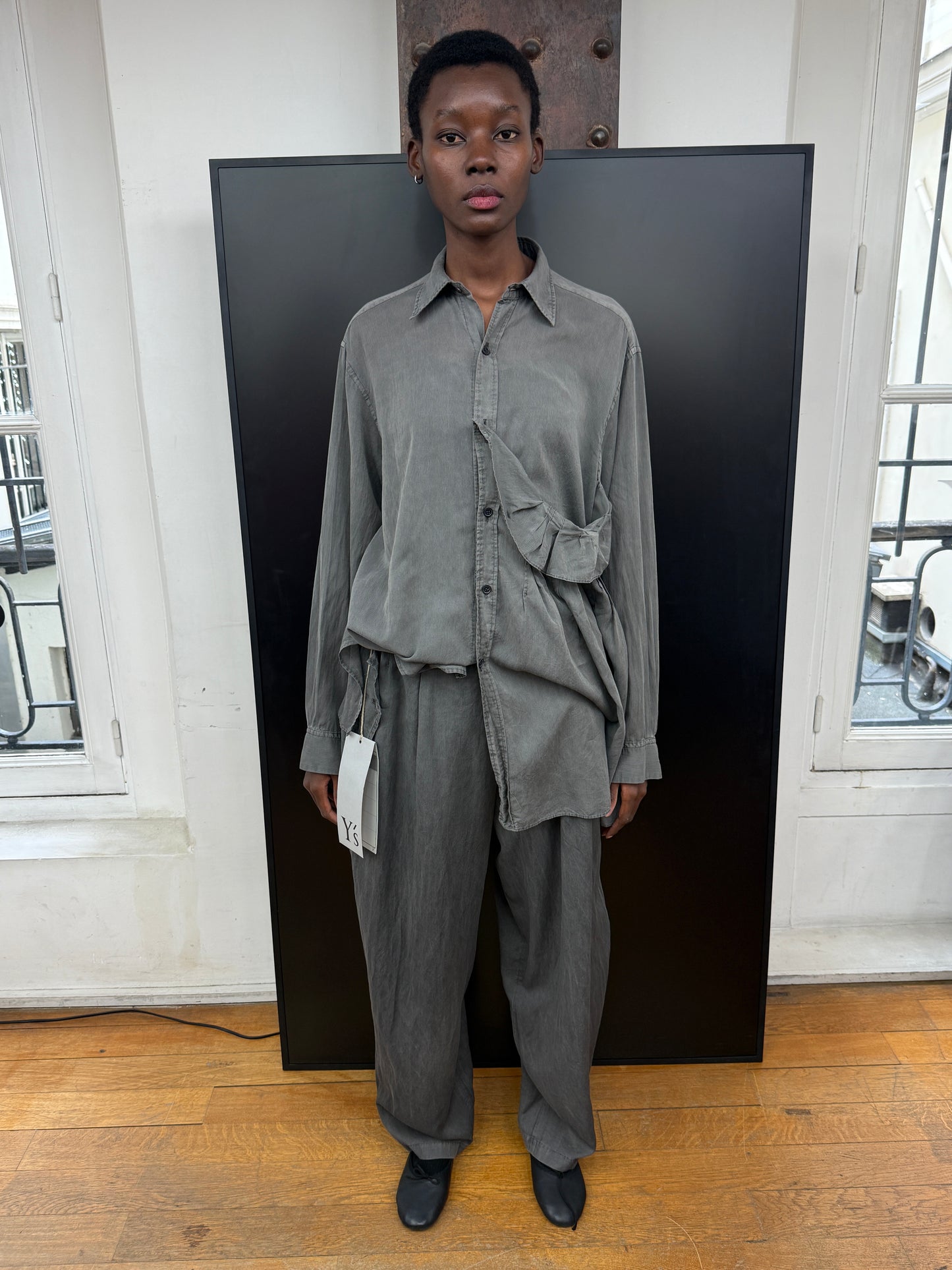 U-2 tuck wide pants