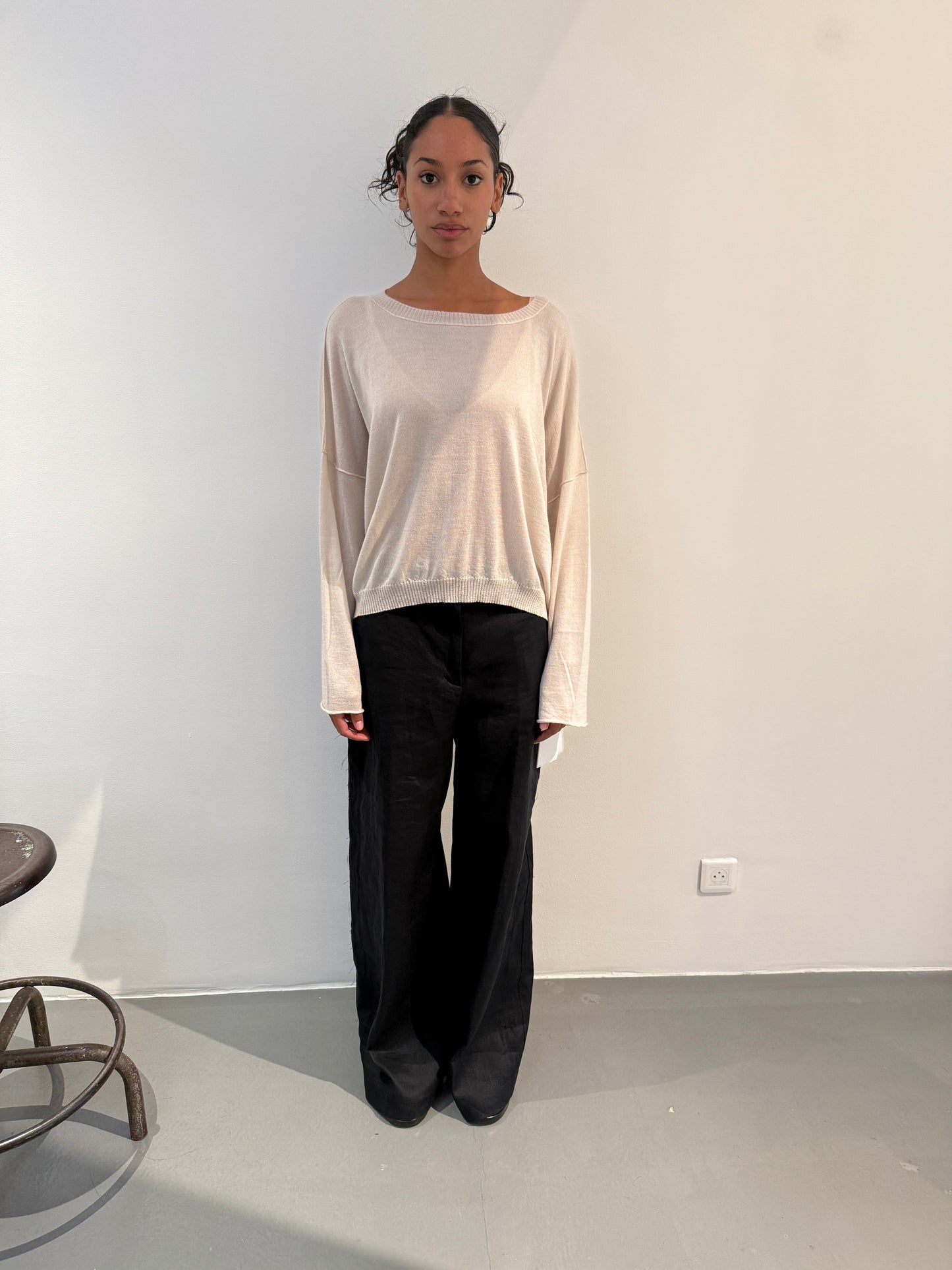 Cashmere and silk boxy knitted jumper