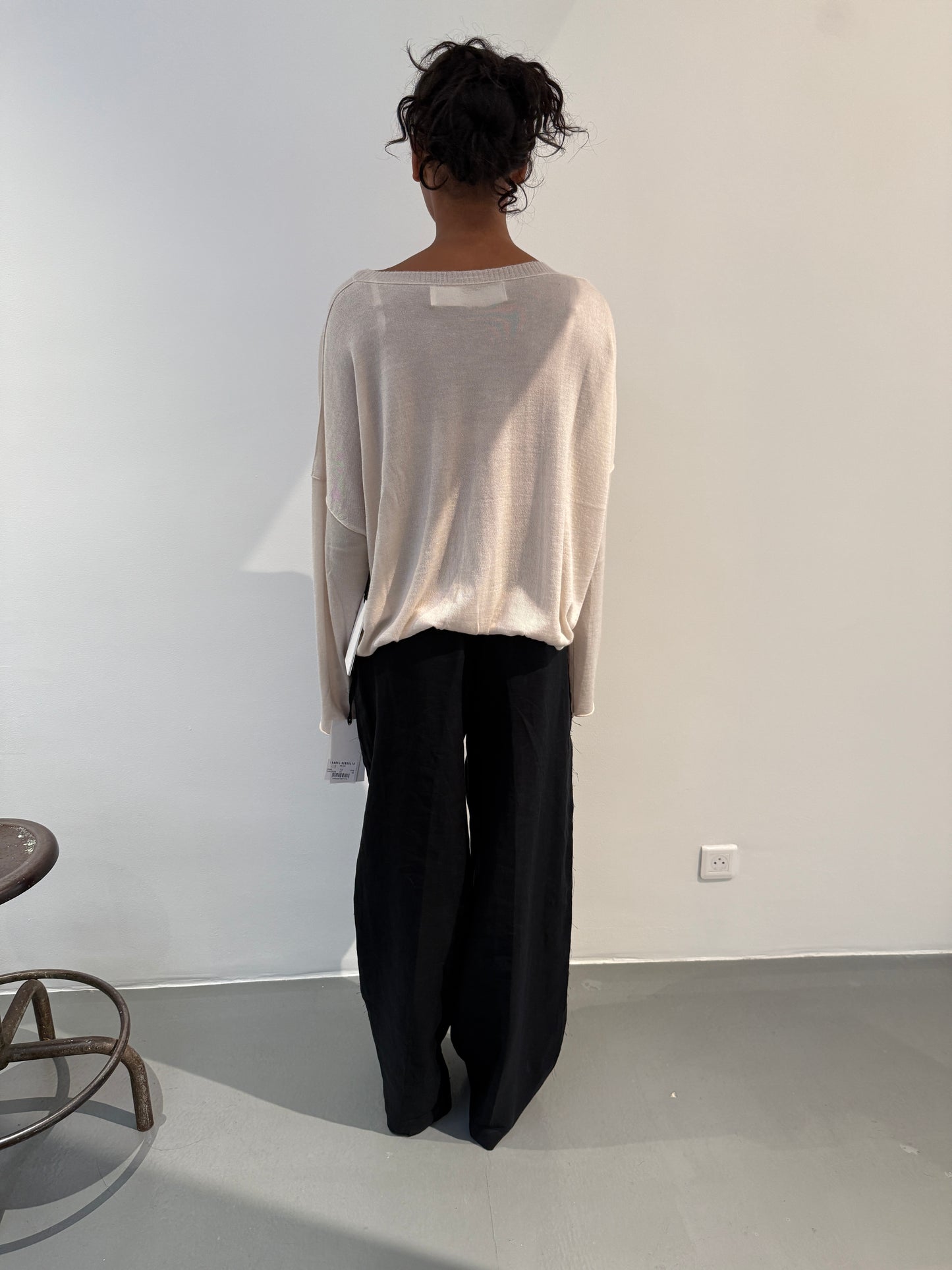 Cashmere and silk boxy knitted jumper