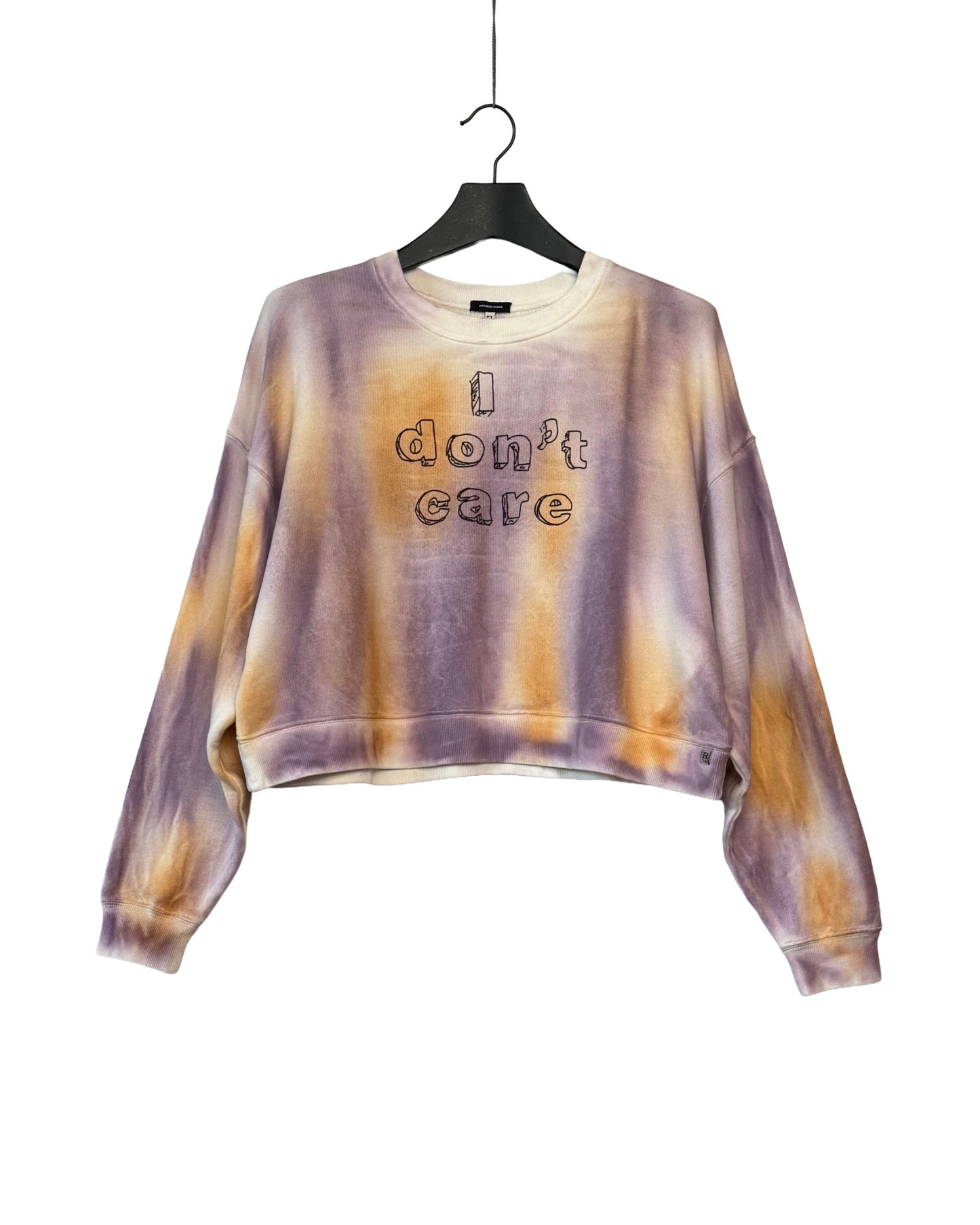 I don`t care cropped crewneck