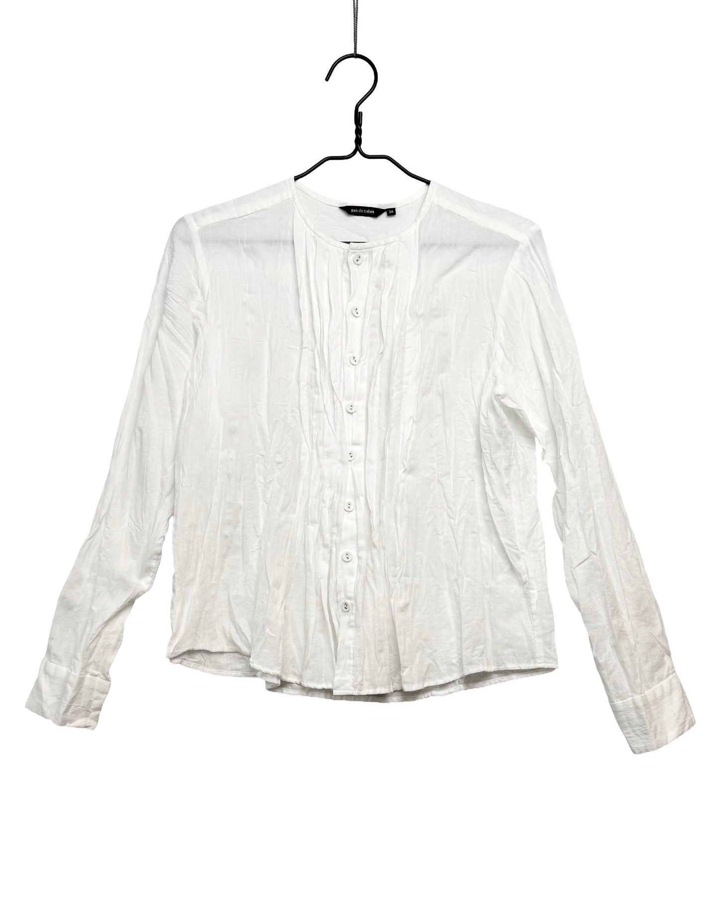 Organic cotton chambray long sleeve blouse