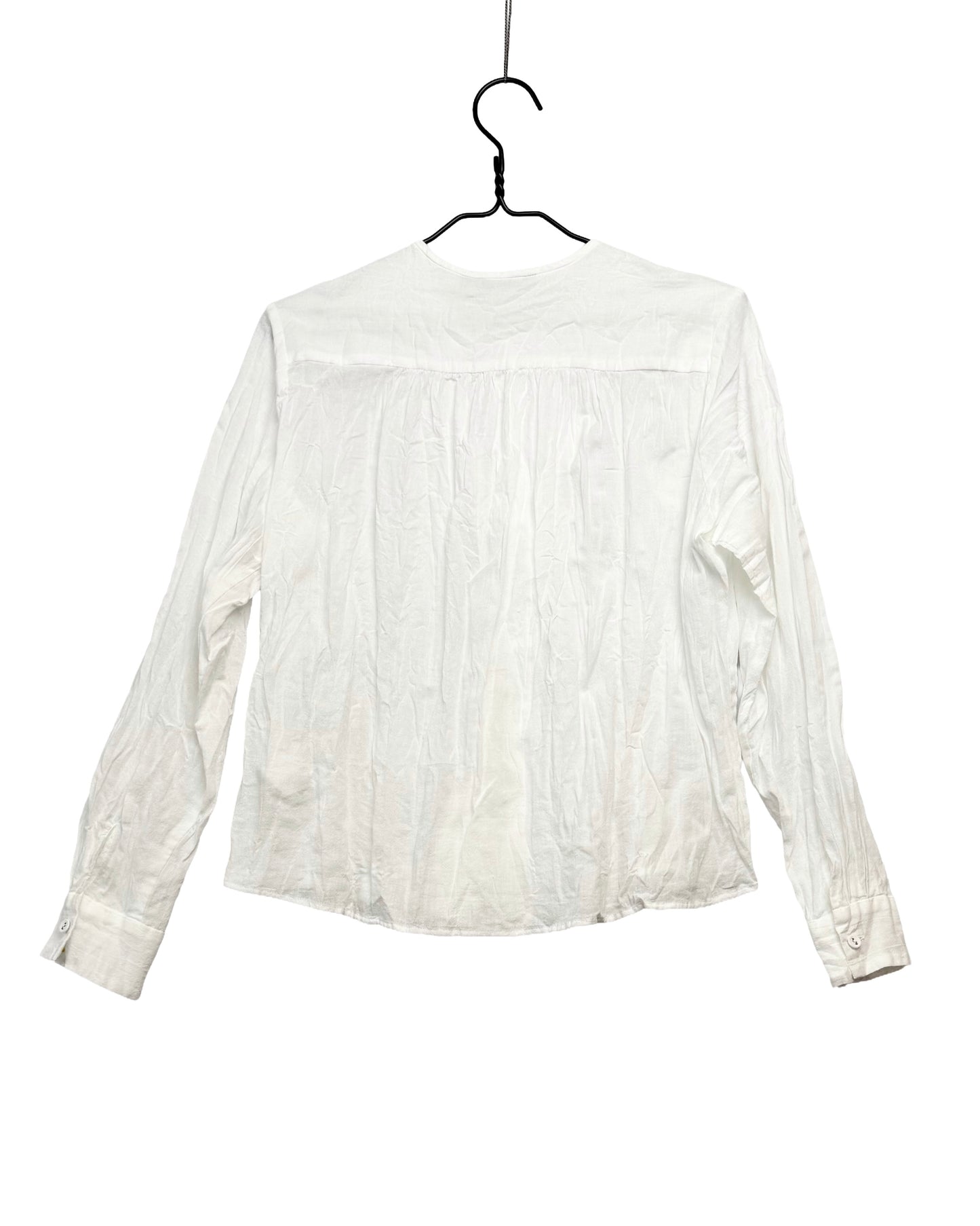 Organic cotton chambray long sleeve blouse