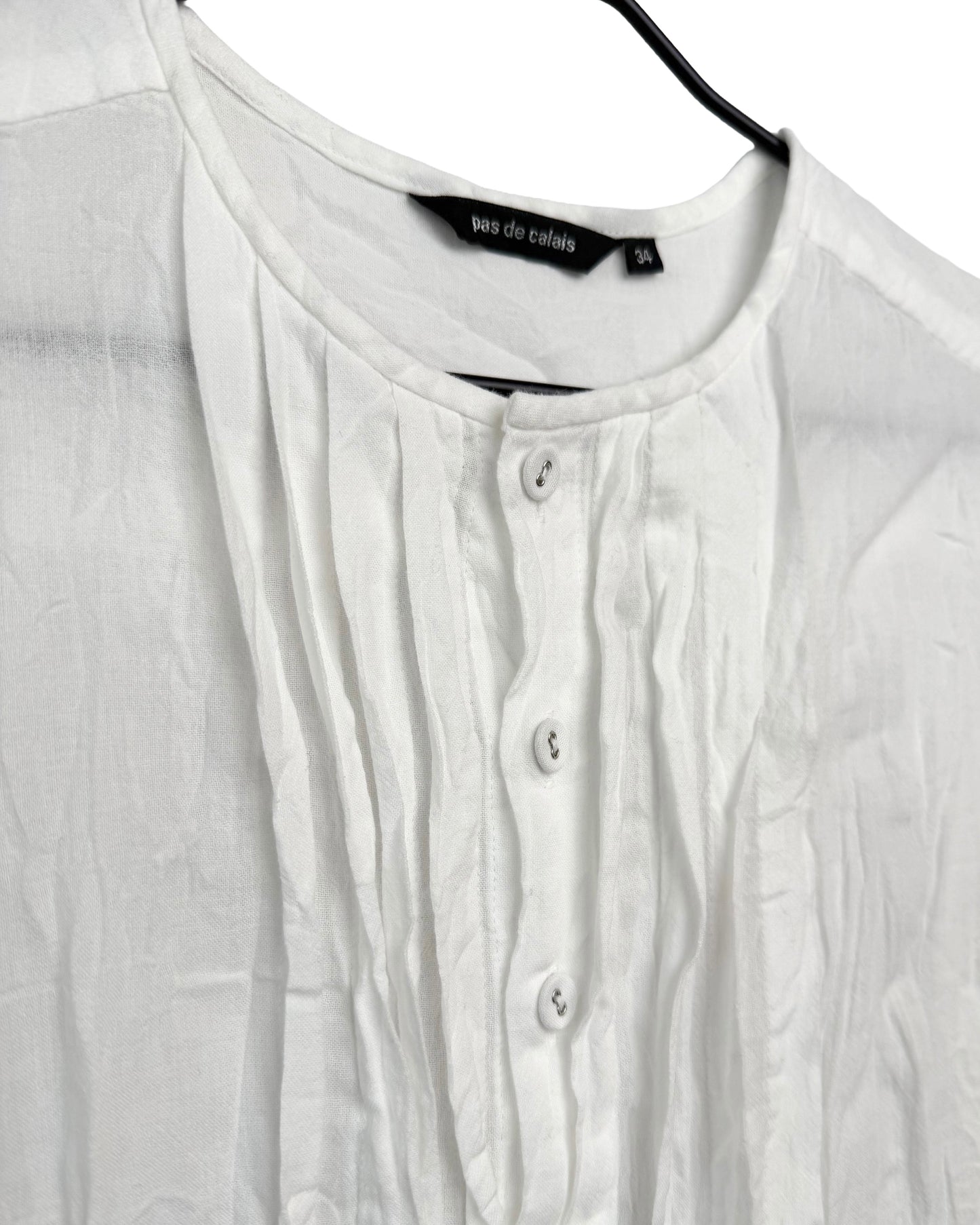Organic cotton chambray long sleeve blouse