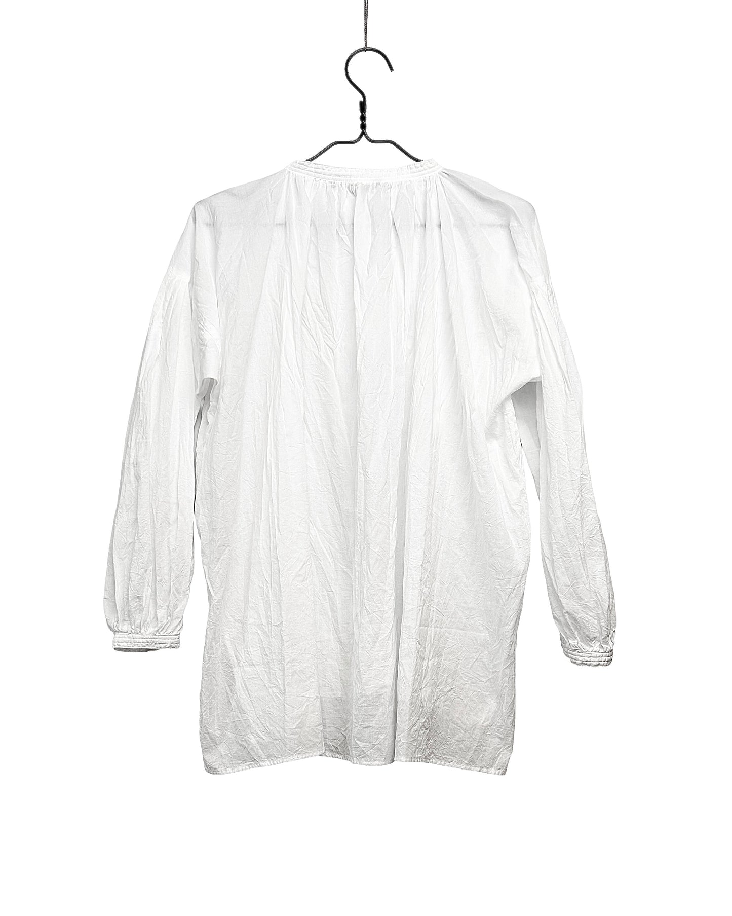 Soft voile crinkle gather blouse