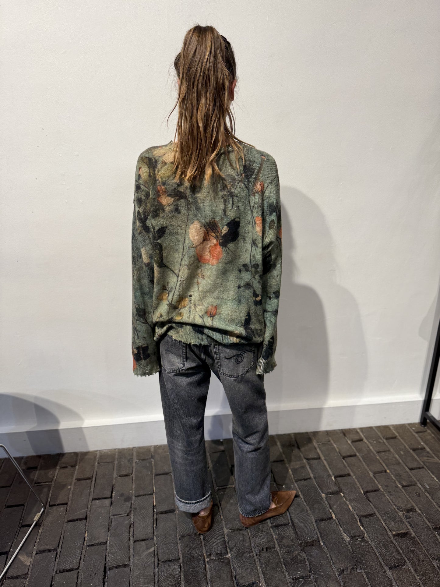 Printed boyfriend sweater