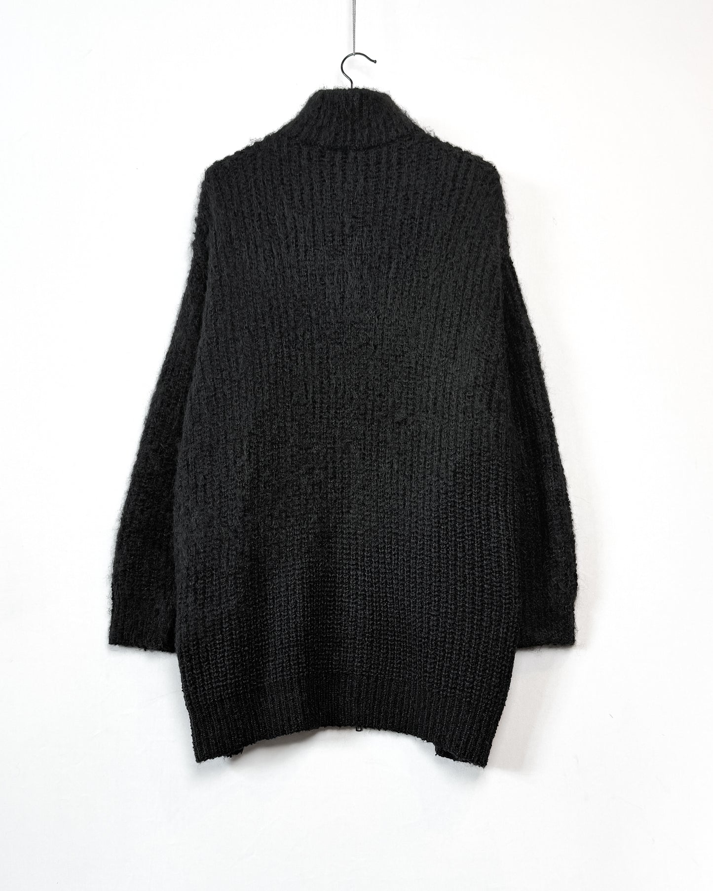 Raised zip-up cardigan