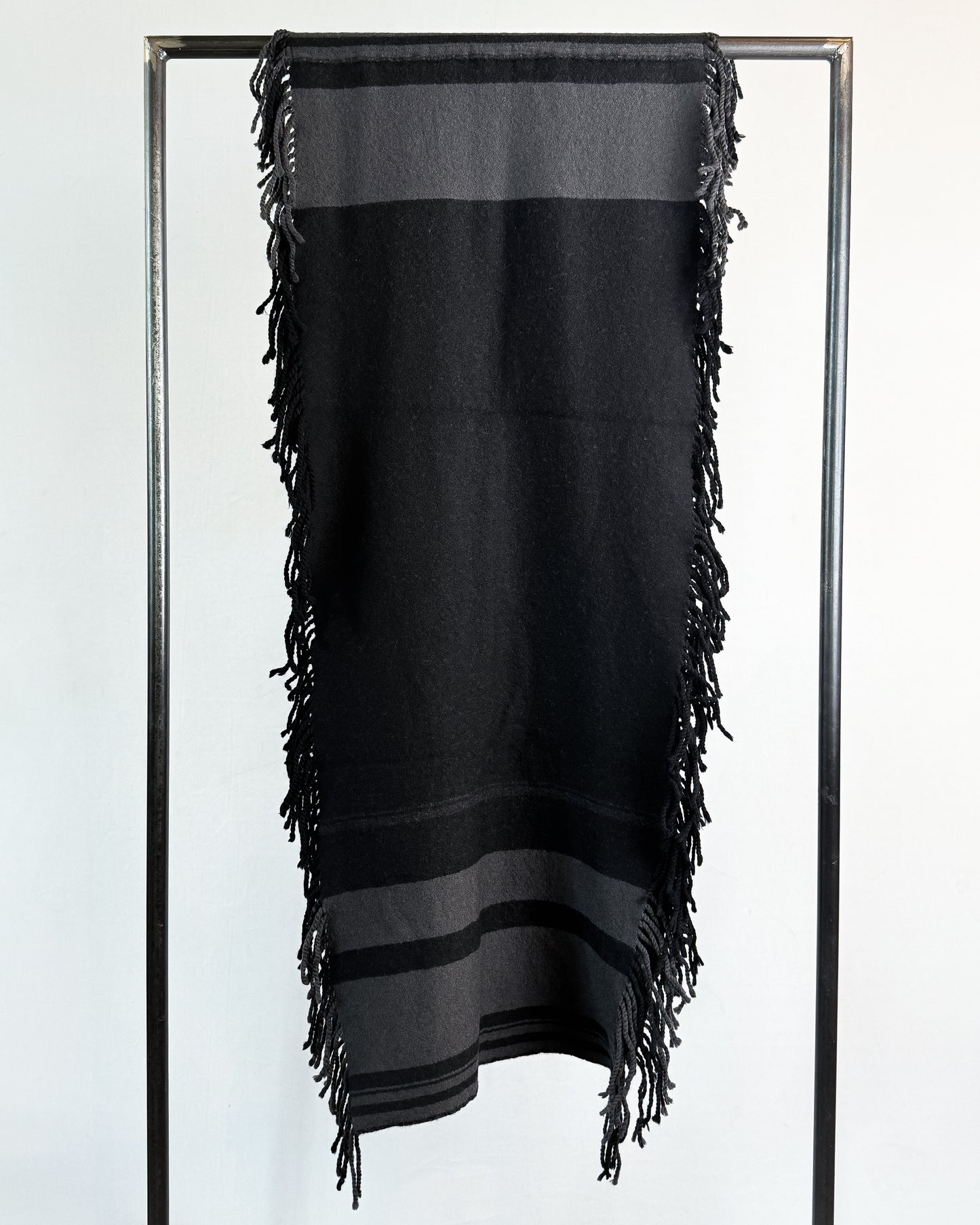 Wool fringe scarf