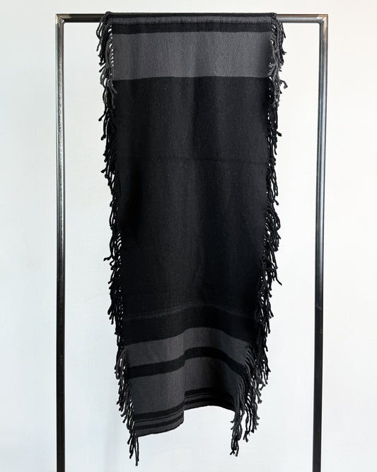 Wool fringe scarf
