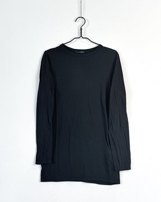 Gauze jersey mix crewneck pullover