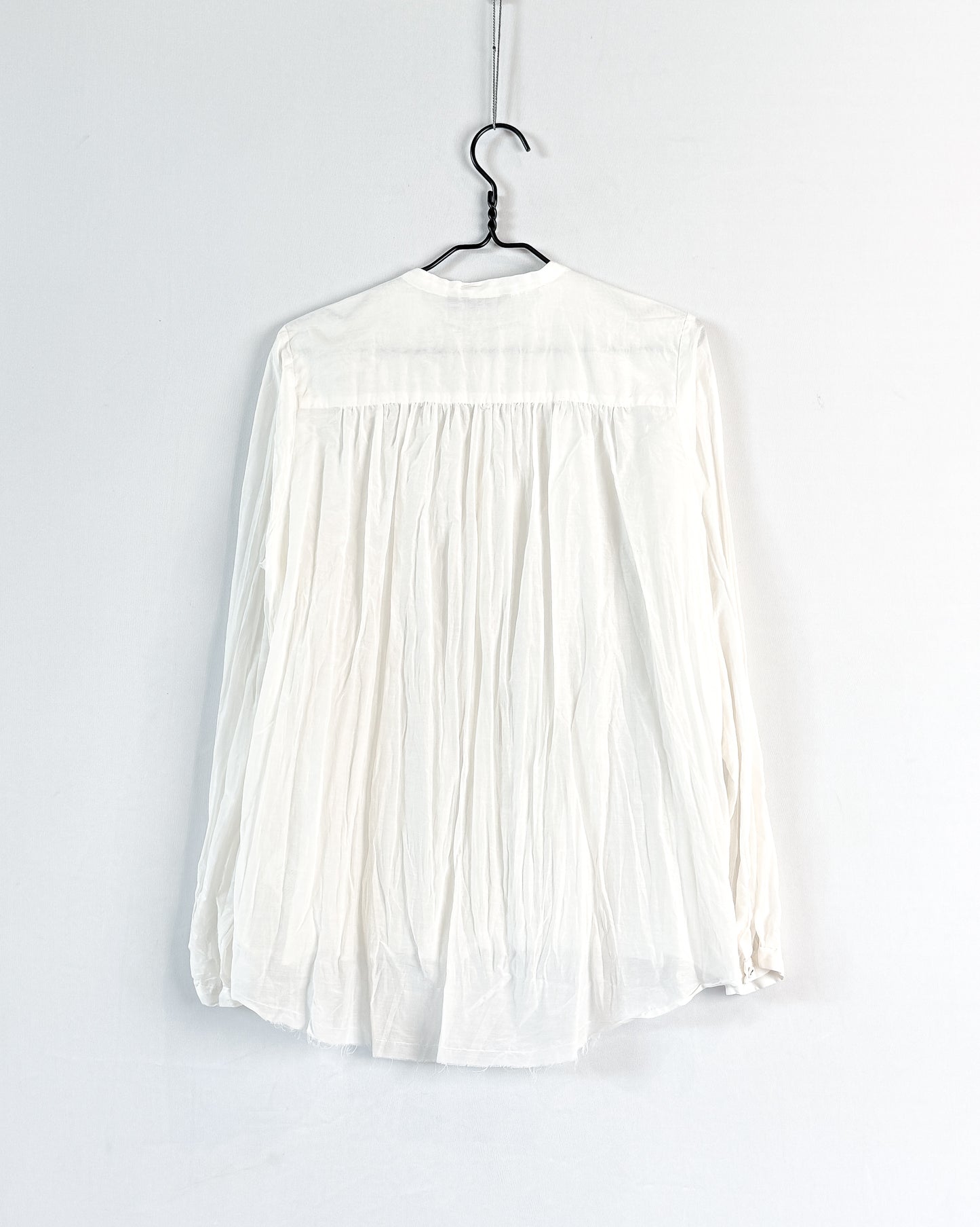 Cotton silk lawn stand collar blouse