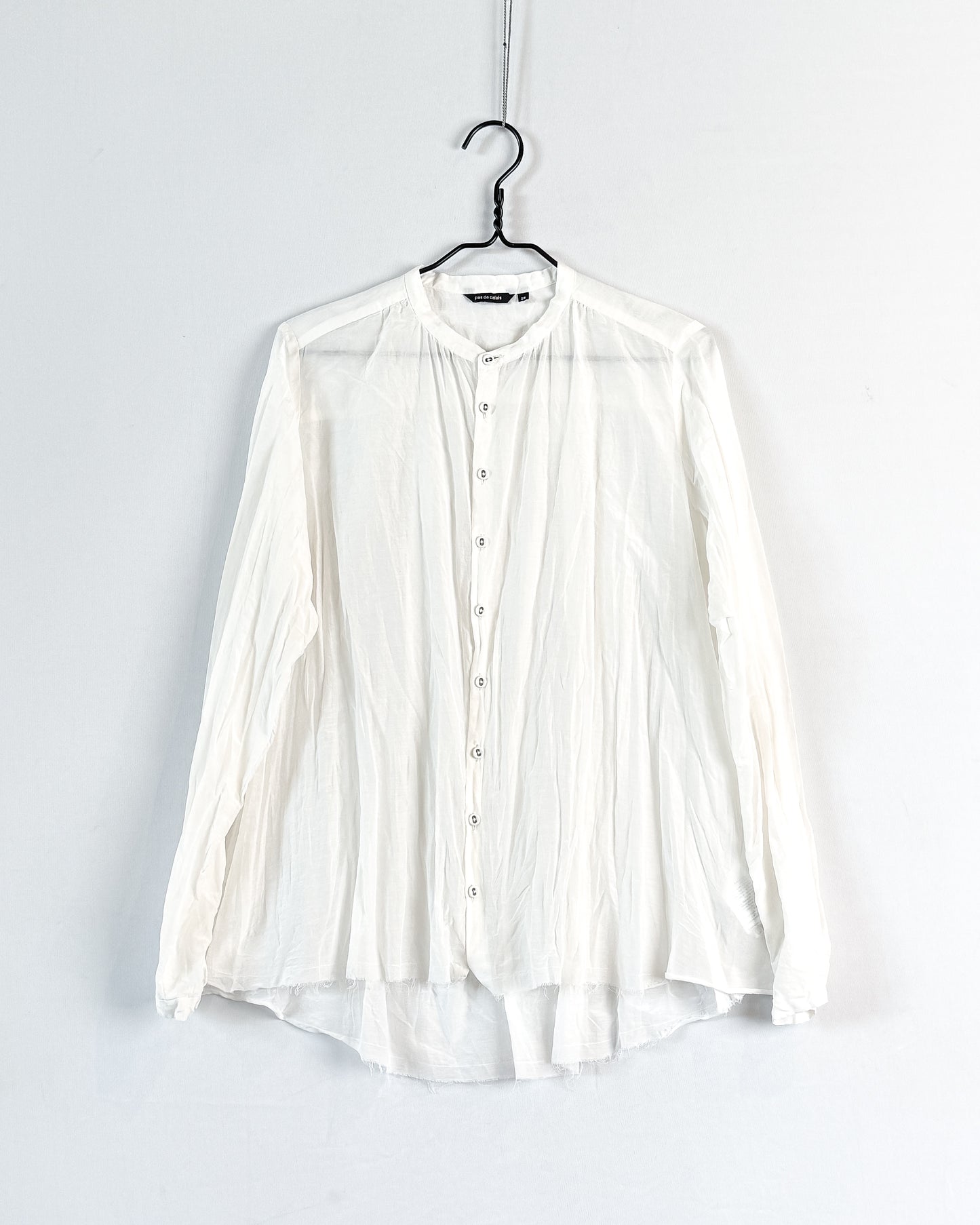 Cotton silk lawn stand collar blouse