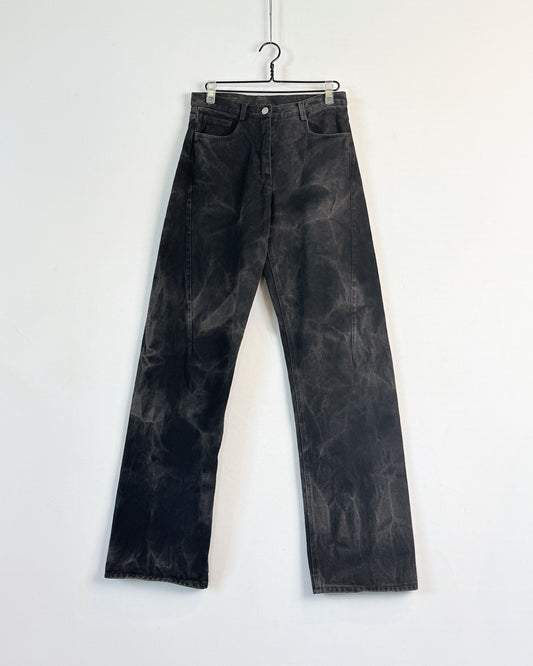 Straight batik wash denim pants